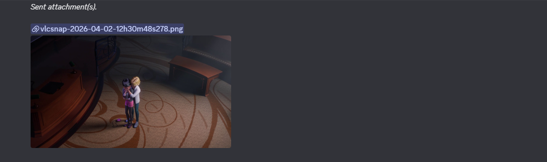 Example of an image attachment being forwarded through a linked channel.